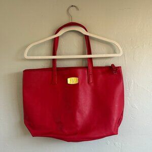 Red Leather Tote
